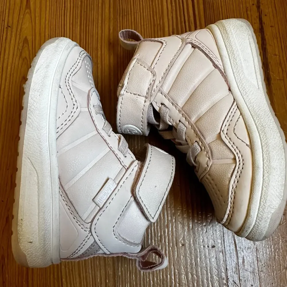 AND1 toddler girl pink‎ faux leather high top sneakers SIZE 5 - Picture 3 of 7